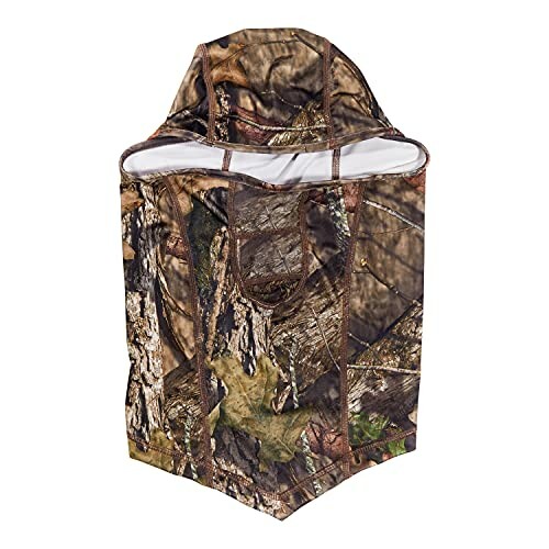 Camouflage hunting hood with nature pattern