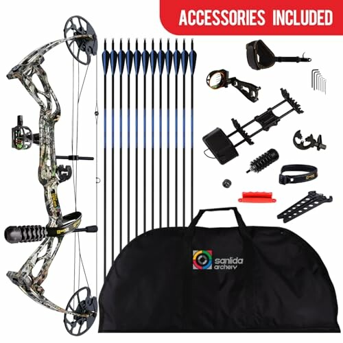 Compound bow set with arrows and accessories included