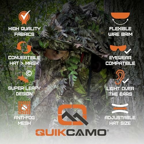 QuikCamo hunting gear features and benefits illustration